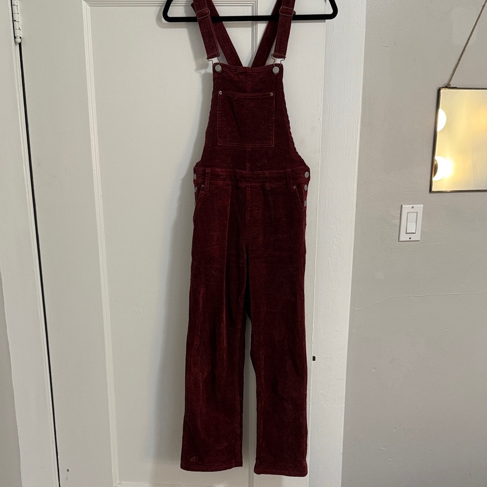 Rhythm Burgundy Corduroy Overalls